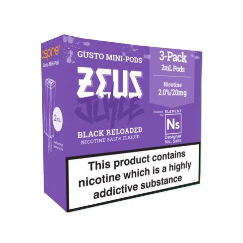 Black Reloaded Zues Juice NS10/NS20 Element Gusto Pods